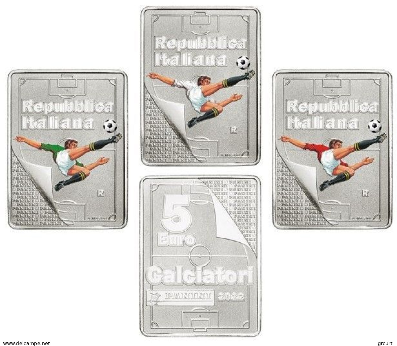 Italia - 3 X 5 Euro 2022 - Eccellenze Italiane - Figurine Panini - N#375087 N#375089 N#375092 - UC# 263 UC# 264 UC# 265 - Italie