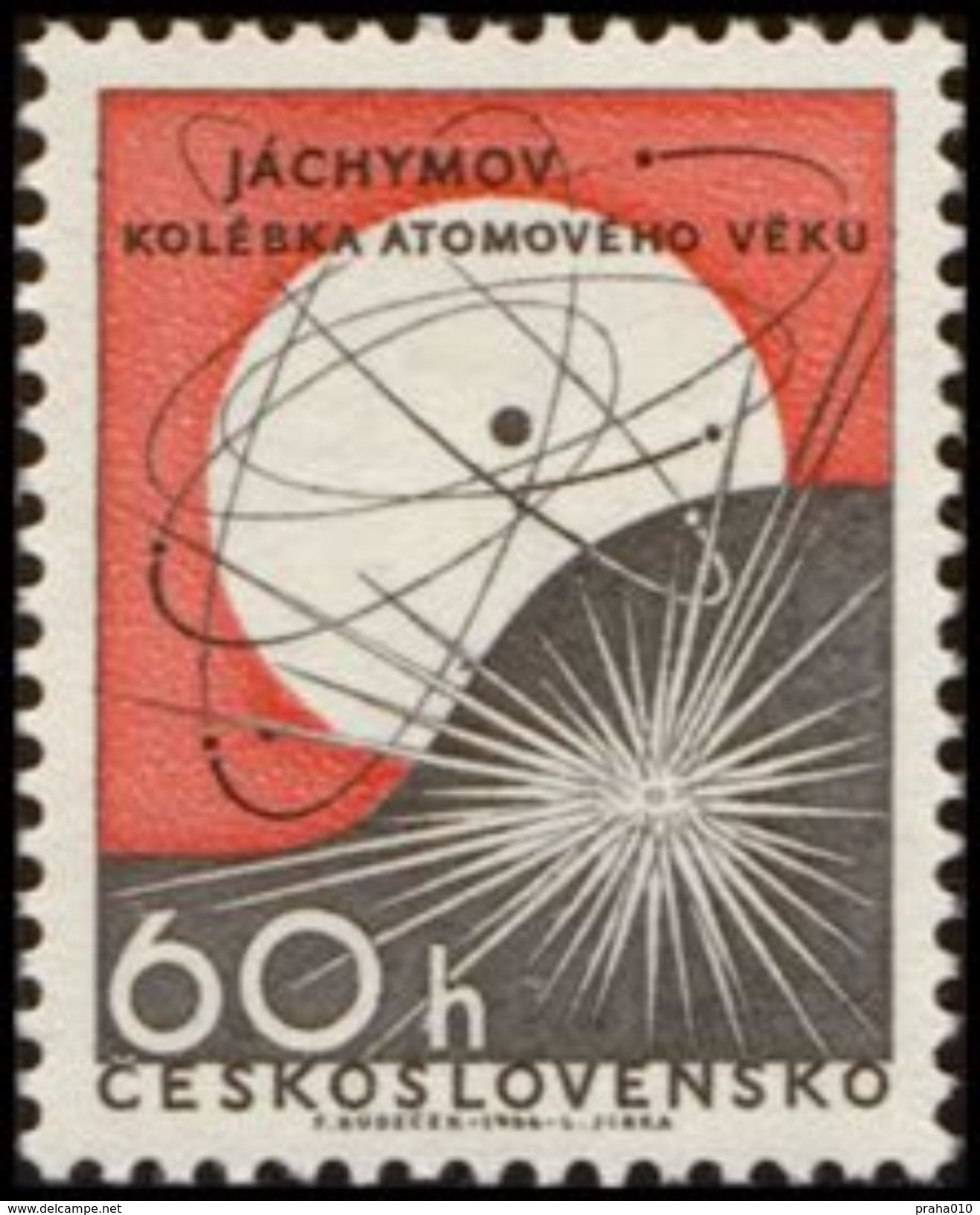 Czechoslovakia / Stamps (1966) 1549: Jachymov - The Cradle Of The Atomic Age; Painter: Frantisek Hudecek - Atomo