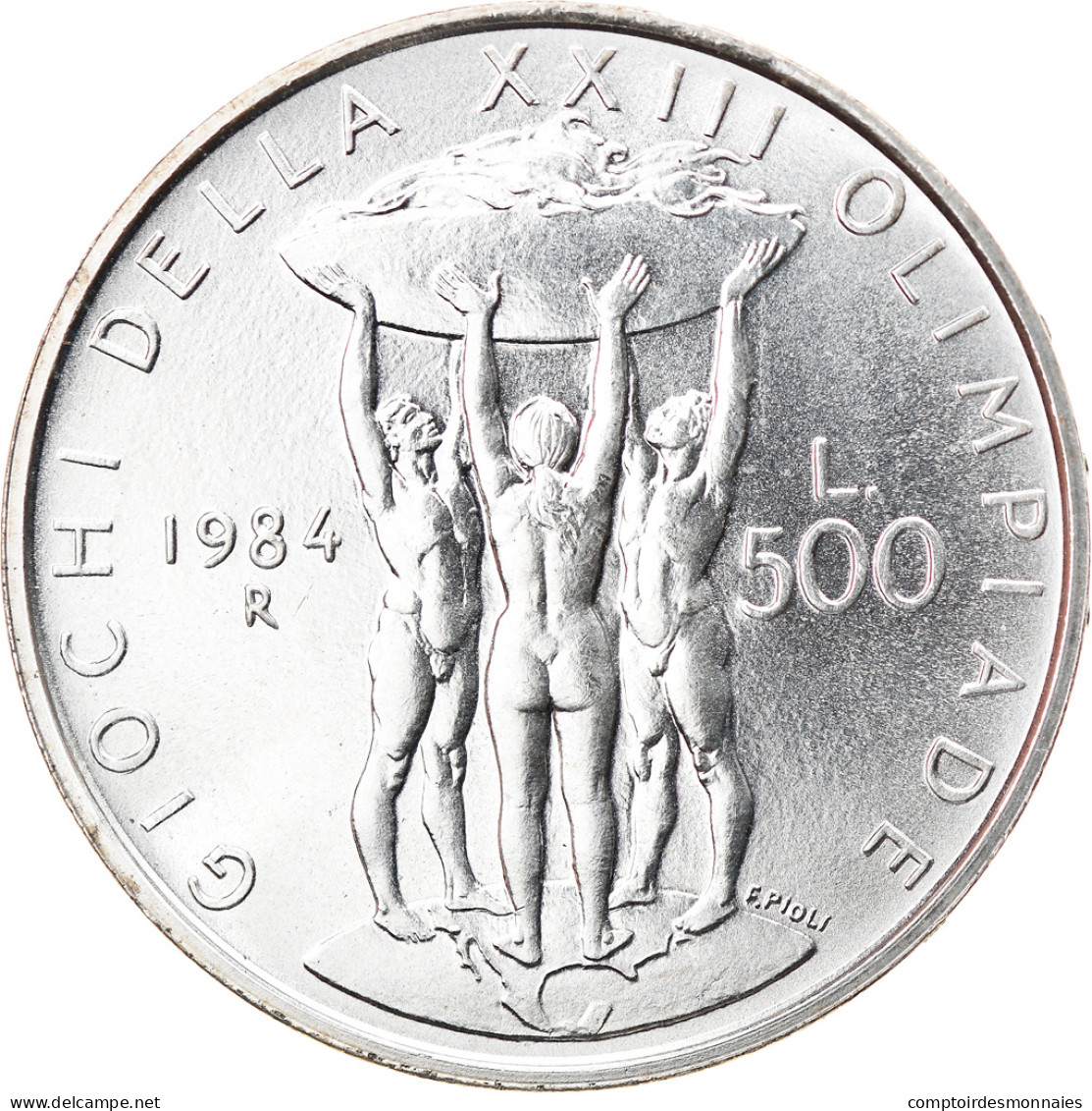 Monnaie, Italie, 500 Lire, 1984, Rome, Los Angeles Olympics, SUP+, Argent - 500 Liras