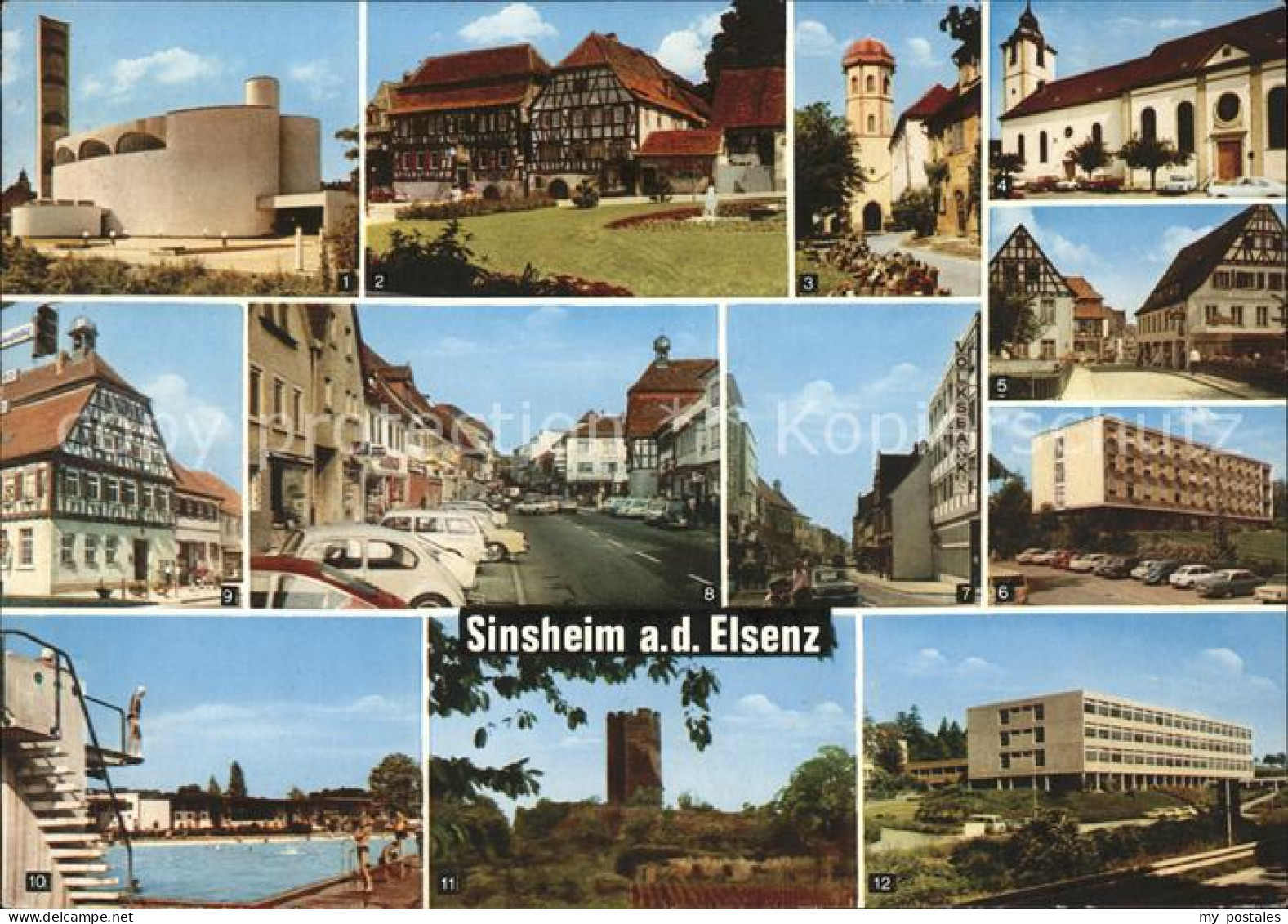 41591443 Sinsheim Elsenz Kirche Gasthaus Jugendstift Strassenpartie Krankenhaus  - Sinsheim