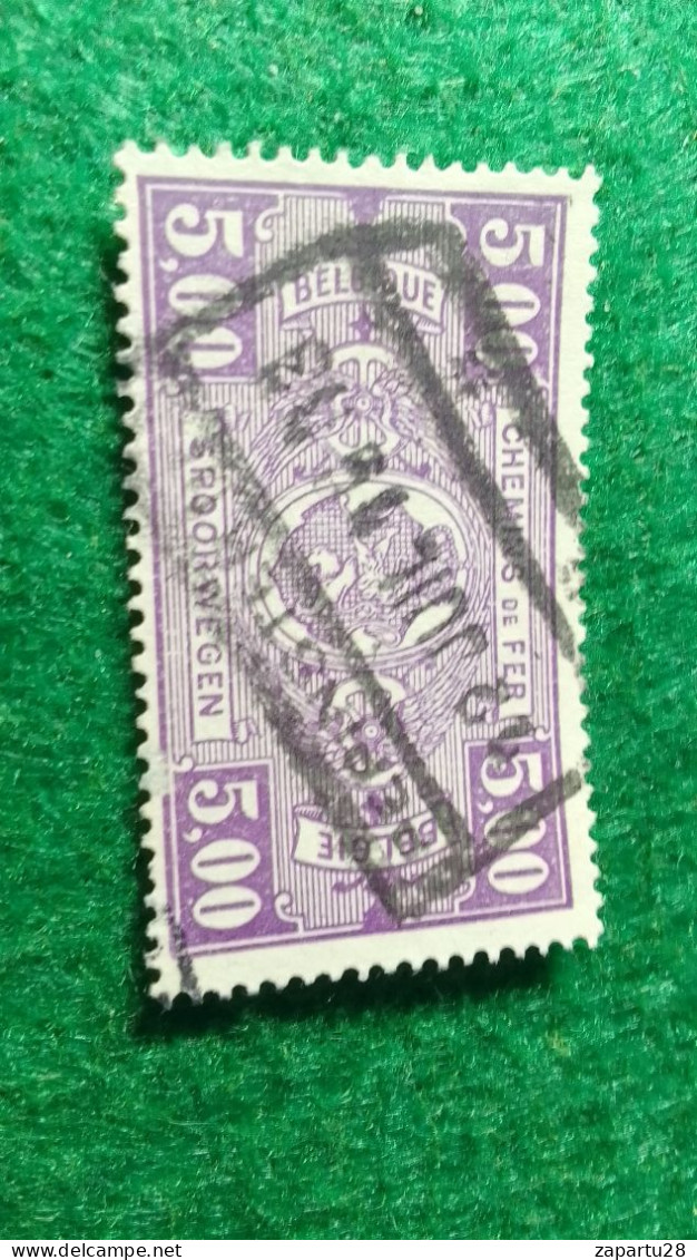 BELÇİKA-   DEMİRYOLU PAKET  POSTASI --1915-22-   5 FR.   DAMGALI - Used