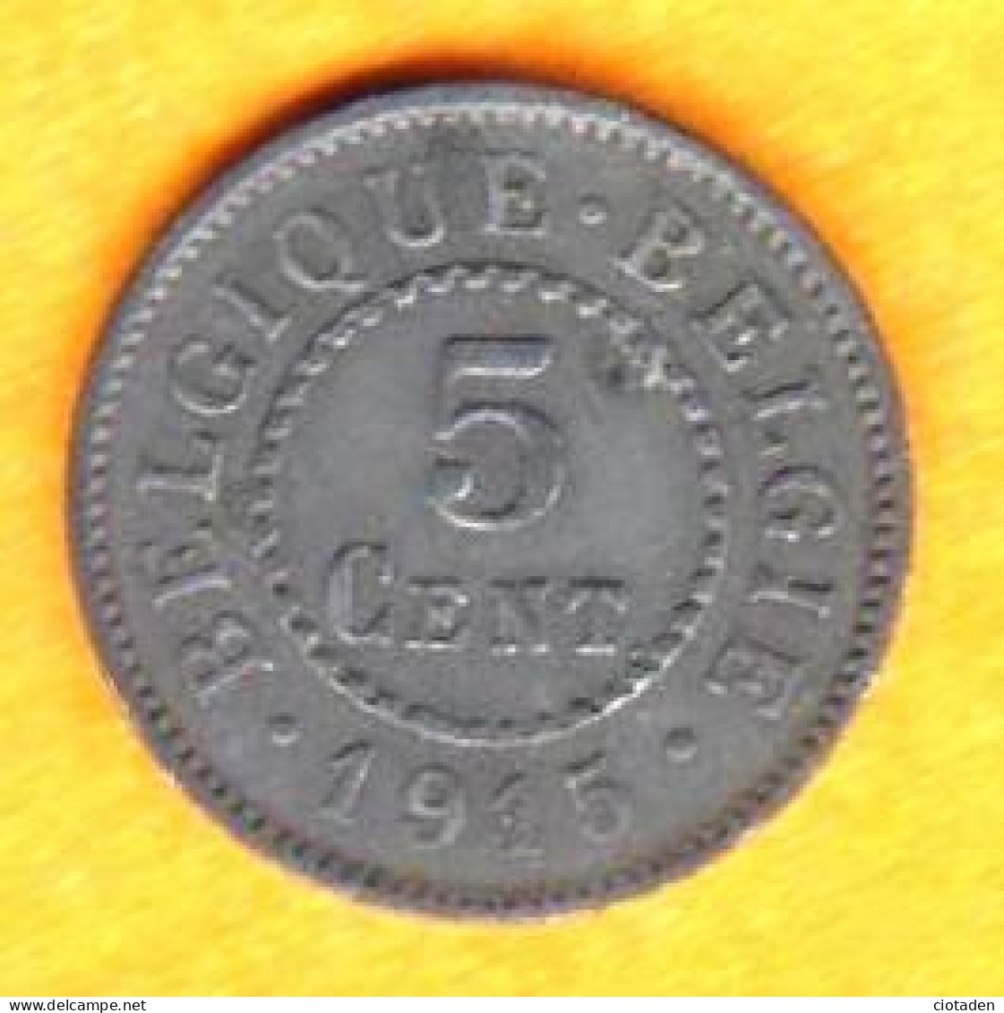 1915 - Belgique - Occupation Allemande - 5 Centimes Albert 1er - SUP. - 5 Centimes