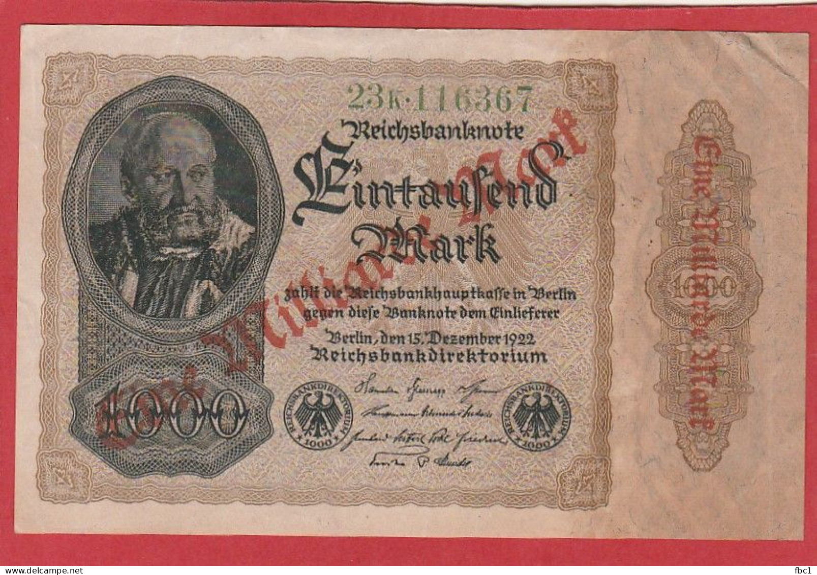 Allemagne -  - 1922 - 1 Milliarde Mark  - Berlin - 1 Miljard Mark