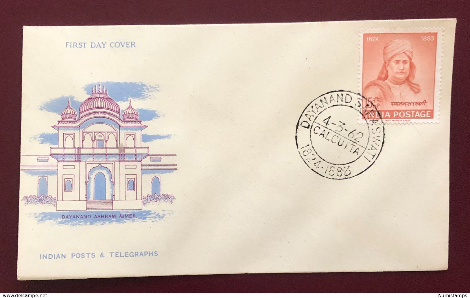 India - 1962 - FDC - Dayananda Sarasvati (1824-1883) Commemoration - FDC