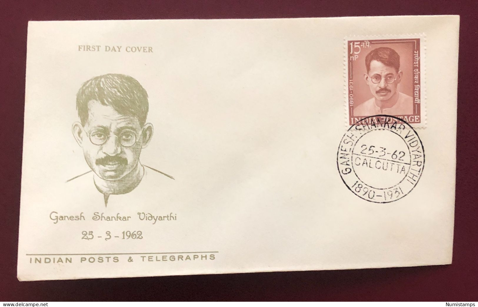 India - 1962 - FDC - Ganesh Shankar Vidyarthi (1890-1931) Commemoration - FDC