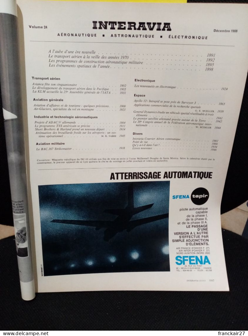 INTERAVIA 12/1969 Revue Internationale Aéronautique Astronautique Electronique - Aviation