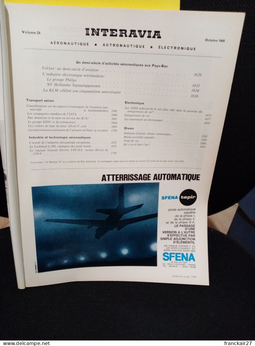 INTERAVIA 10/1969 Revue Internationale Aéronautique Astronautique Electronique - Aviation