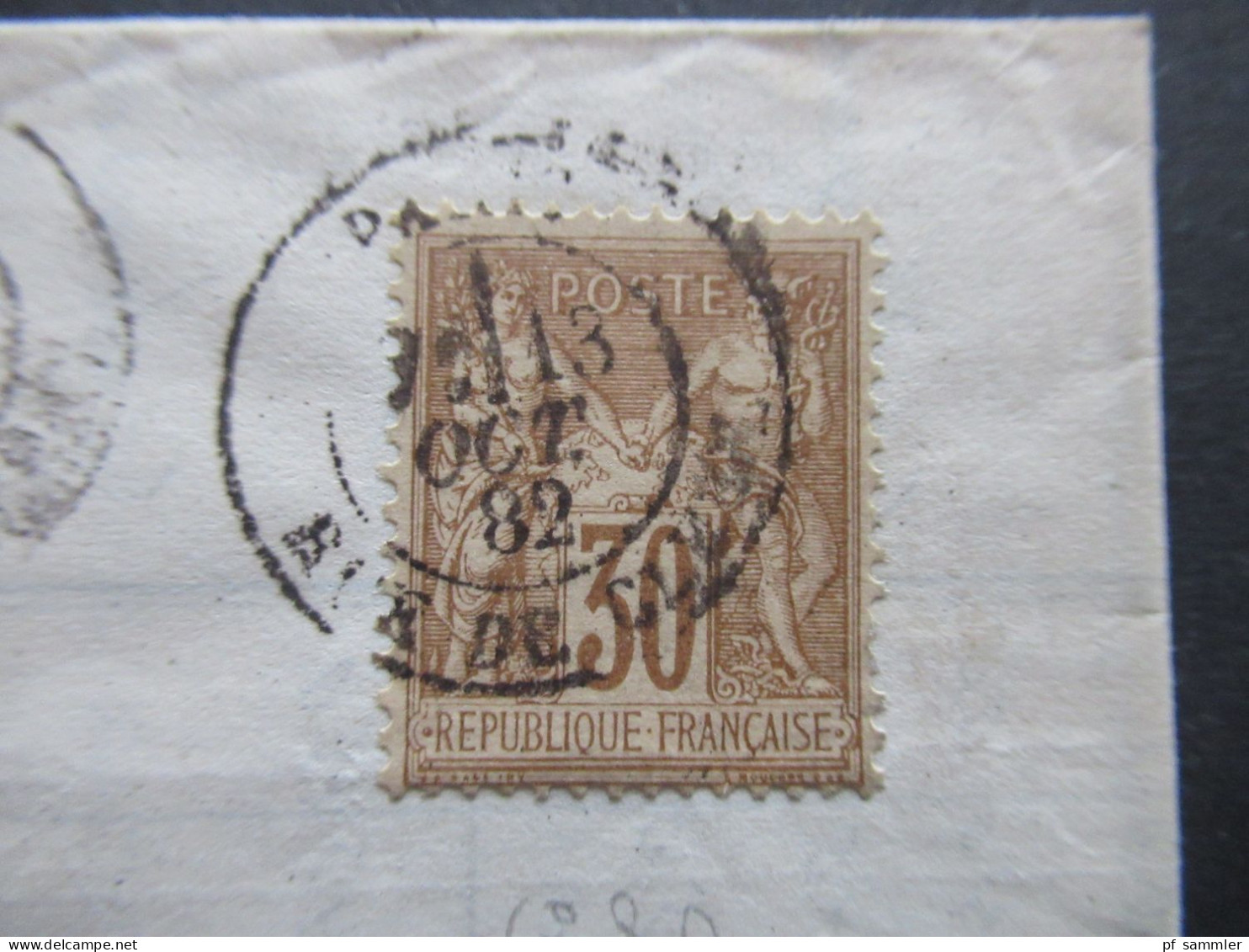 Frankreich 1882 Sage Mi.Nr.64 II EF Stempel Paris / Faltbrief Mit Inhalt / Rechnung Nach Cosne Gesendet - 1877-1920: Periodo Semi Moderno