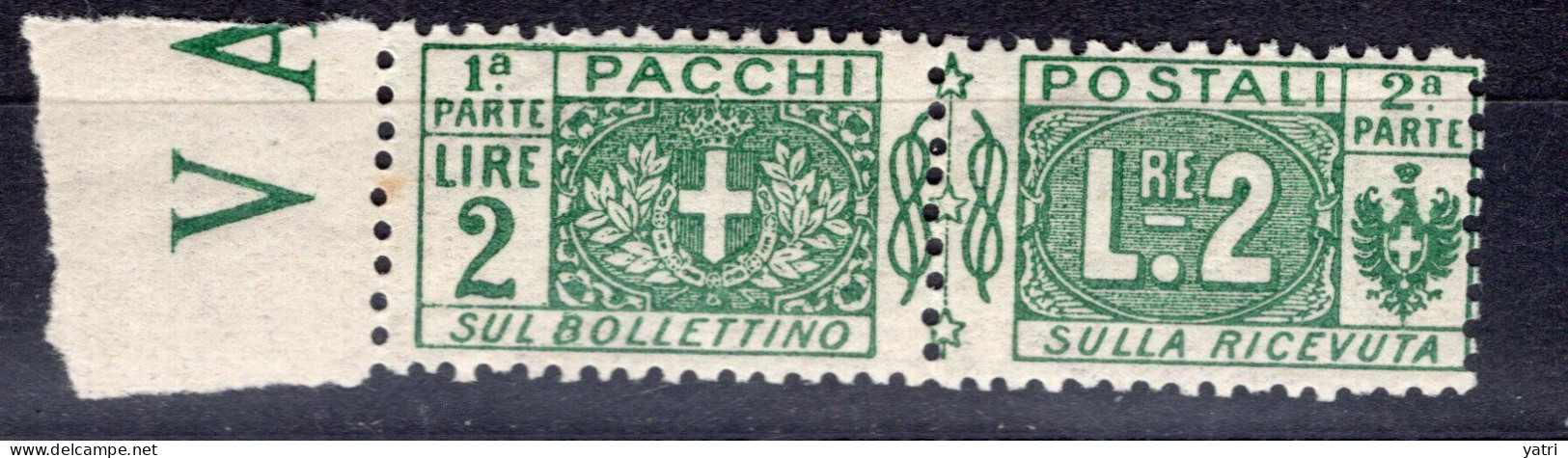 Regno D'Italia (1914) - Pacchi Postali - 2 Lire ** - Postal Parcels
