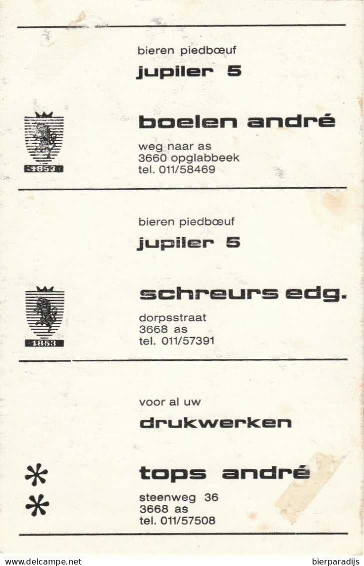 ROGER  BAETEN   - WAS  INGEKLEEFT   JUPILER - Autographes