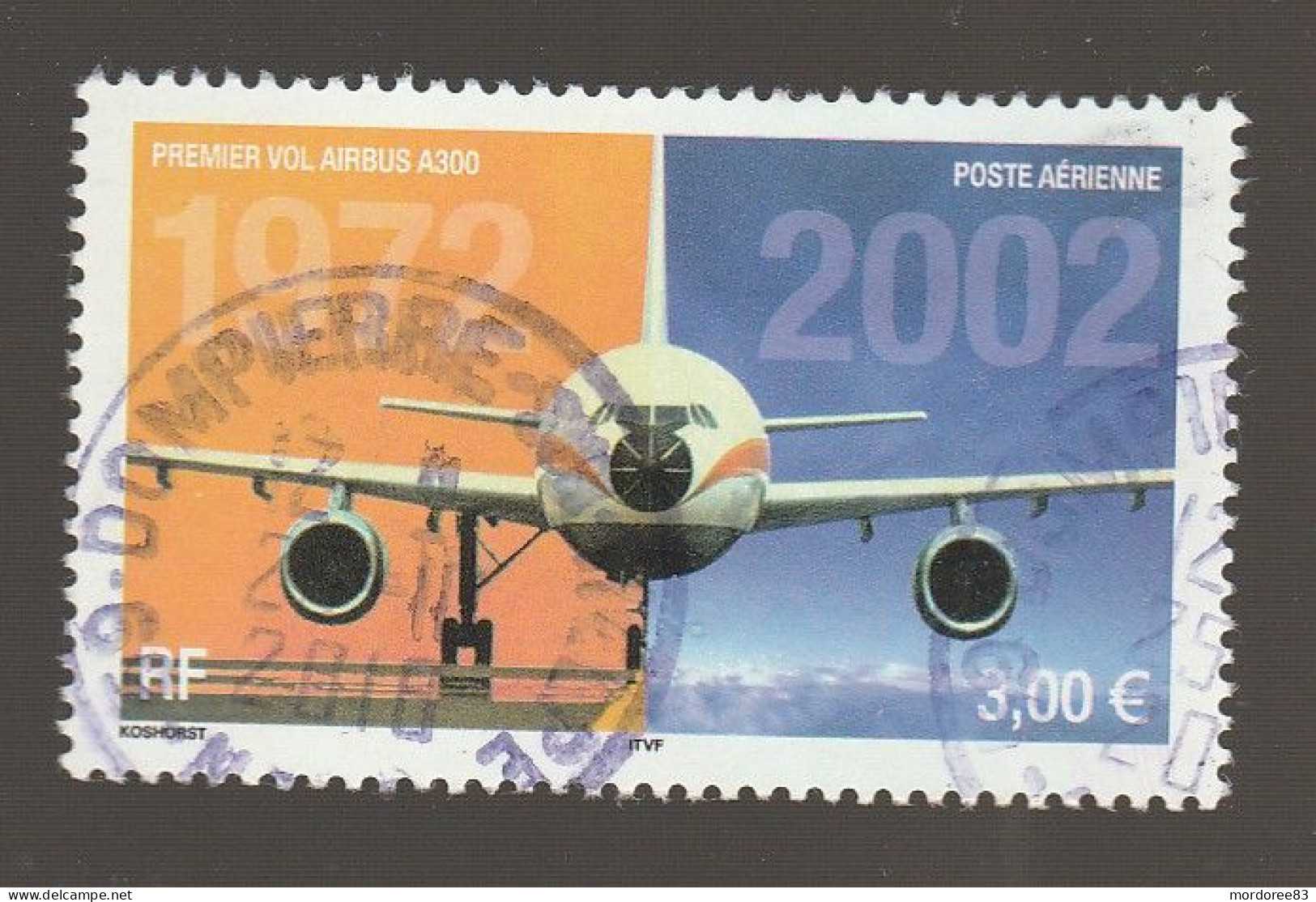 FRANCE 2002 AIRBUS A300 OBLITERE A DATE  PA 65A - 1960-.... Used