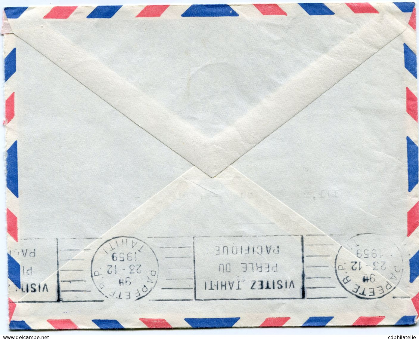 POLYNESIE FRANCAISE LETTRE PAR AVION DEPART UTUORA 21-12-1959 POUR LA FRANCE - Covers & Documents