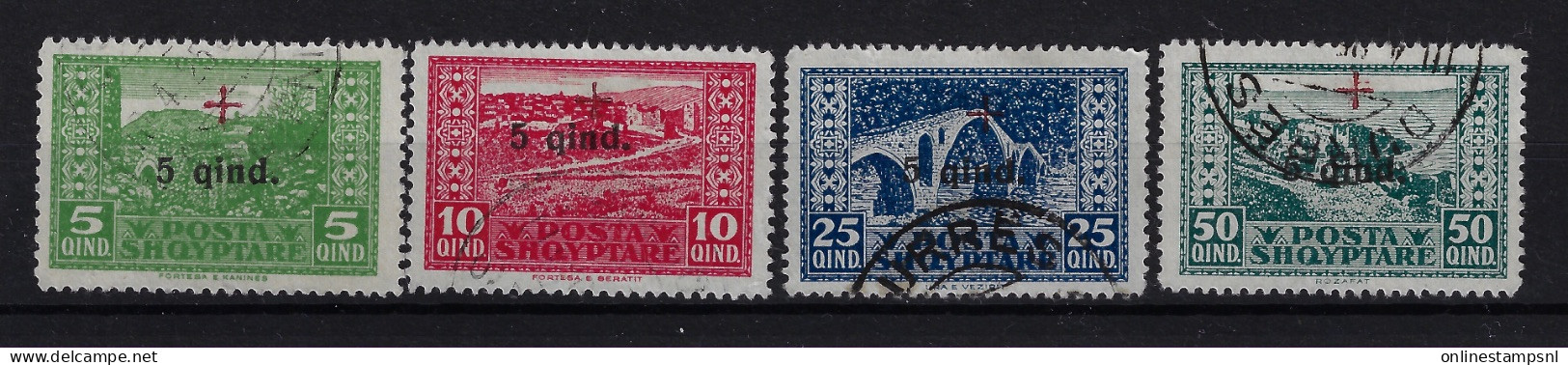 Albania 1924 Mi 96 - 99 Red Cross  Used , Cancelled, Obl. - Albania