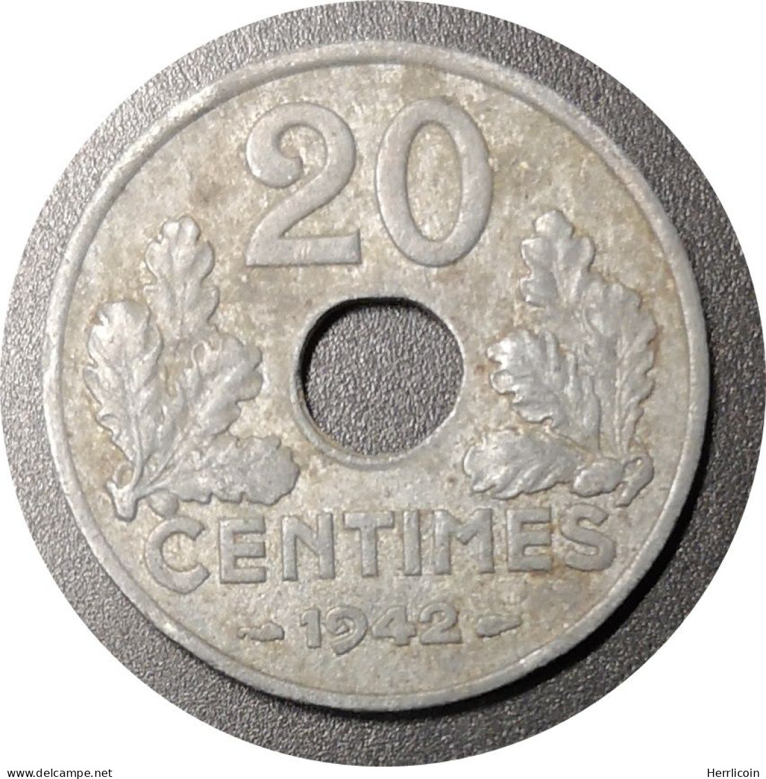 Monnaie France - 1942 - 20 Centimes Etat Français Zinc, Type 20, Lourde - 20 Centimes