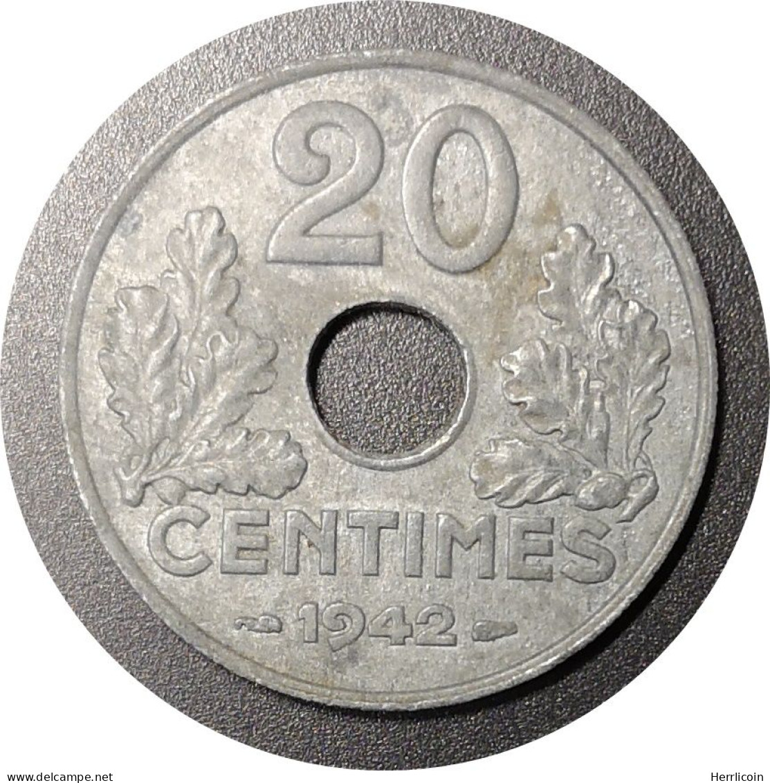Monnaie France - 1942 - 20 Centimes Etat Français Zinc, Type 20, Lourde - 20 Centimes