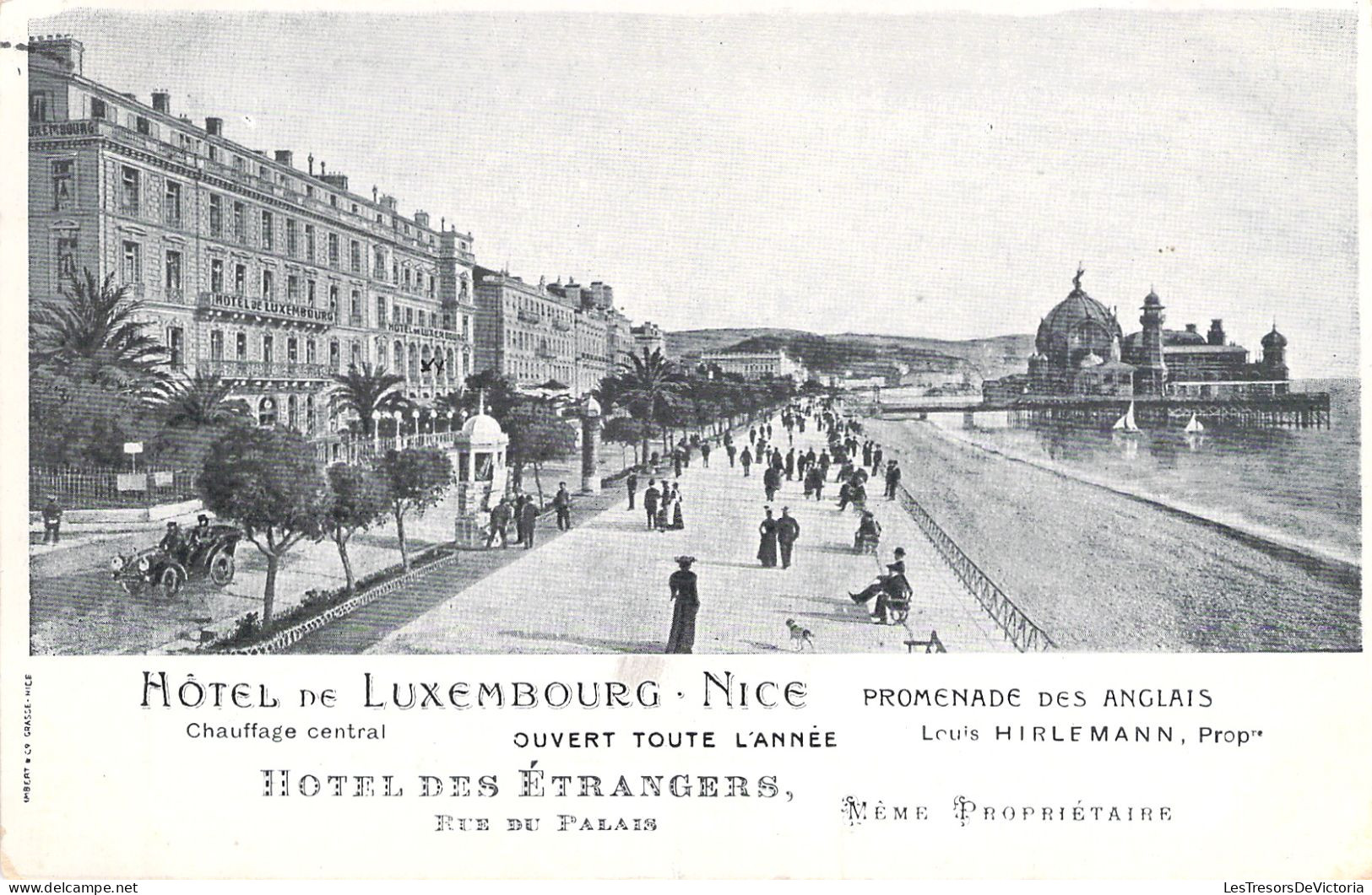 FRANCE - Hotel De Luxembourg - Nice - Hotel Des Etrangers - Tampon Au Verso - Carte Postale Ancienne - Cafés, Hotels, Restaurants