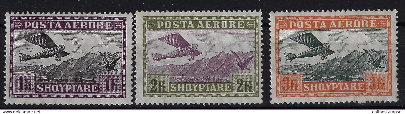 Albania 1925 Mi 130 - 132 Airmail Partset MNH/** Sans Charniere. Postfrisch - Albania