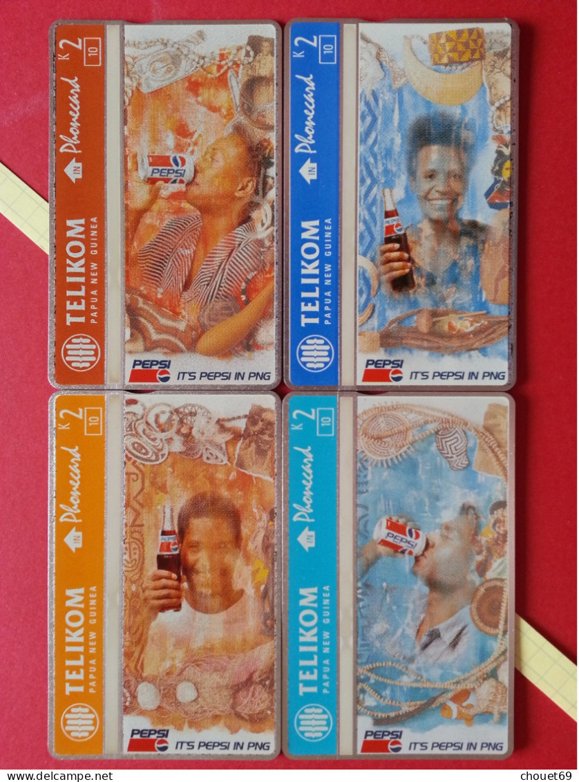 PAPUA NEW GUINEA L&G Serie 4 X 2k Pepsi Cola Advertising Issue Not Coca SP Holdings Neuve MINT (TP320 Coca - Papouasie-Nouvelle-Guinée