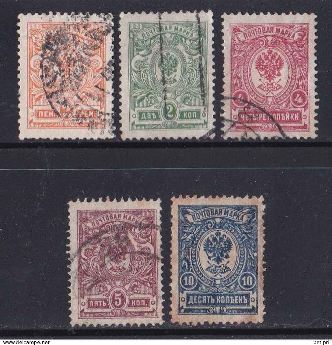 Russie & URSS -  1905 - 1916  Empire   Y&T  N°  61  62  64  65  67  Oblitéré - Usati