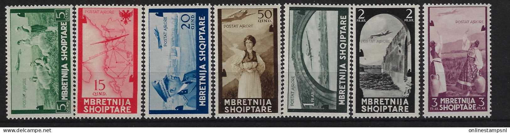 Albania Mi 313 - 319   1940 Airmail  MH/*, Mit Falz, Avec Charnière - Albanie