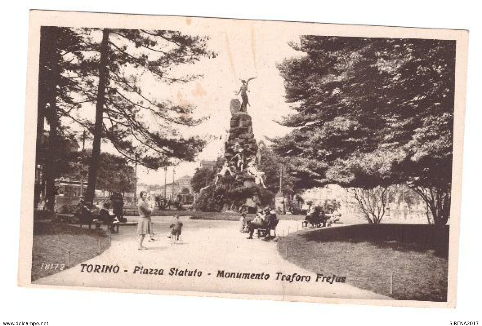 TORINO - PIAZZA STATUTO MONUMENTO TRAFORO FREJUS - NEGOZIO E. MAINA - VIAGGIATA - Orte & Plätze