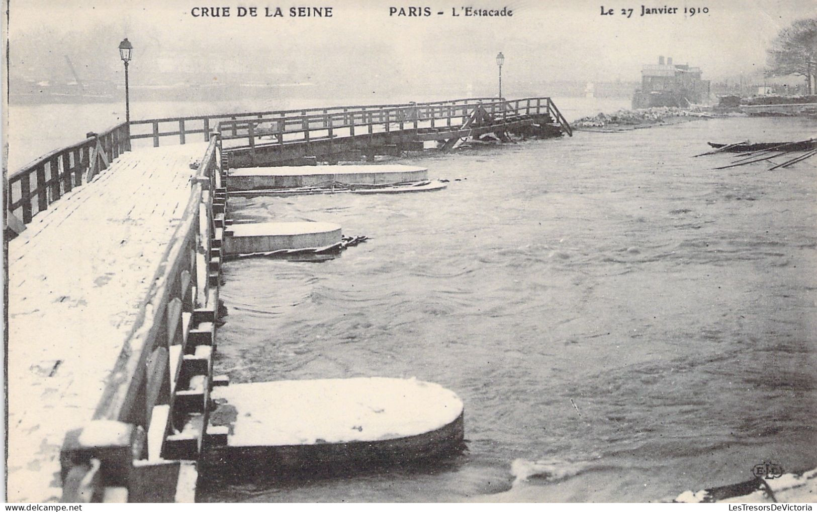 FRANCE - Paris - La Grande Crue De La Seine - L'estacade - 27 Janvier 1910 - Carte Postale Ancienne - La Seine Et Ses Bords