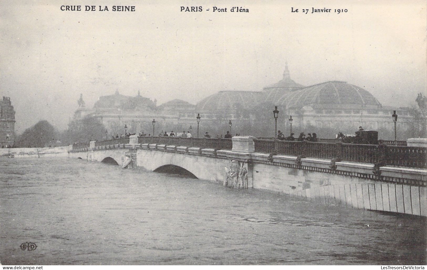 FRANCE - Paris - La Grande Crue De La Seine - Pont D'iéna - 27 Janvier 1910 - Carte Postale Ancienne - La Seine Et Ses Bords