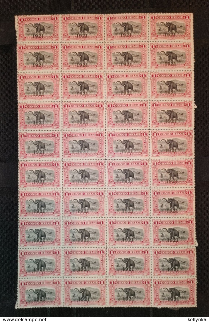 Congo Belge - 91 - Bloc De 40 - Récupération - 1921 - MNH & MH - Ongebruikt