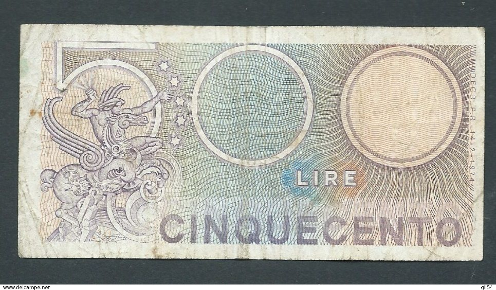 ITALIE 500 LIRE 1974 -   Laura 13812 - 500 Lire