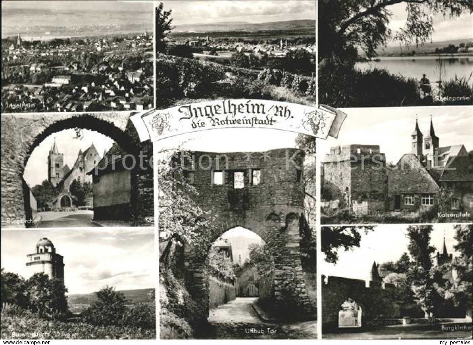 41588486 Ingelheim Rhein Total Rheinpartie Burgkirche Kaiserpfalz Bismarckturm U - Ingelheim