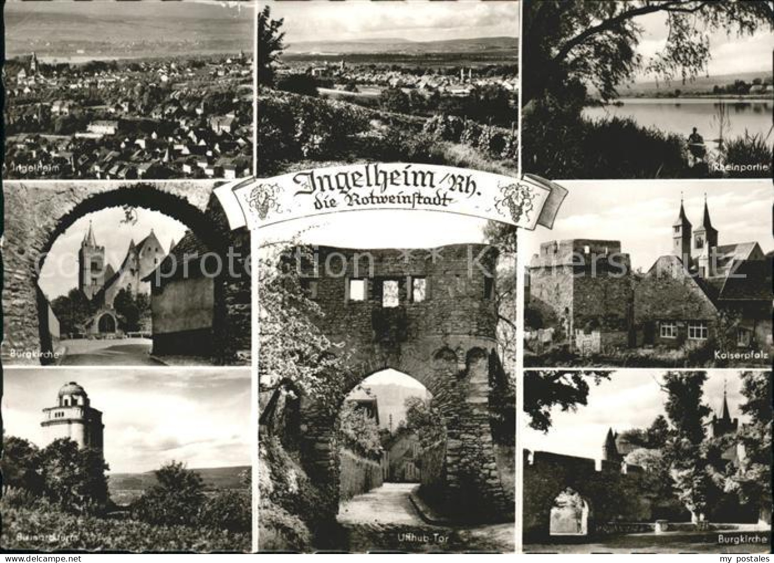 41588482 Ingelheim Rhein Total Rheinpartie Burgkirche Bismarckturm Kaiserpfalz U - Ingelheim