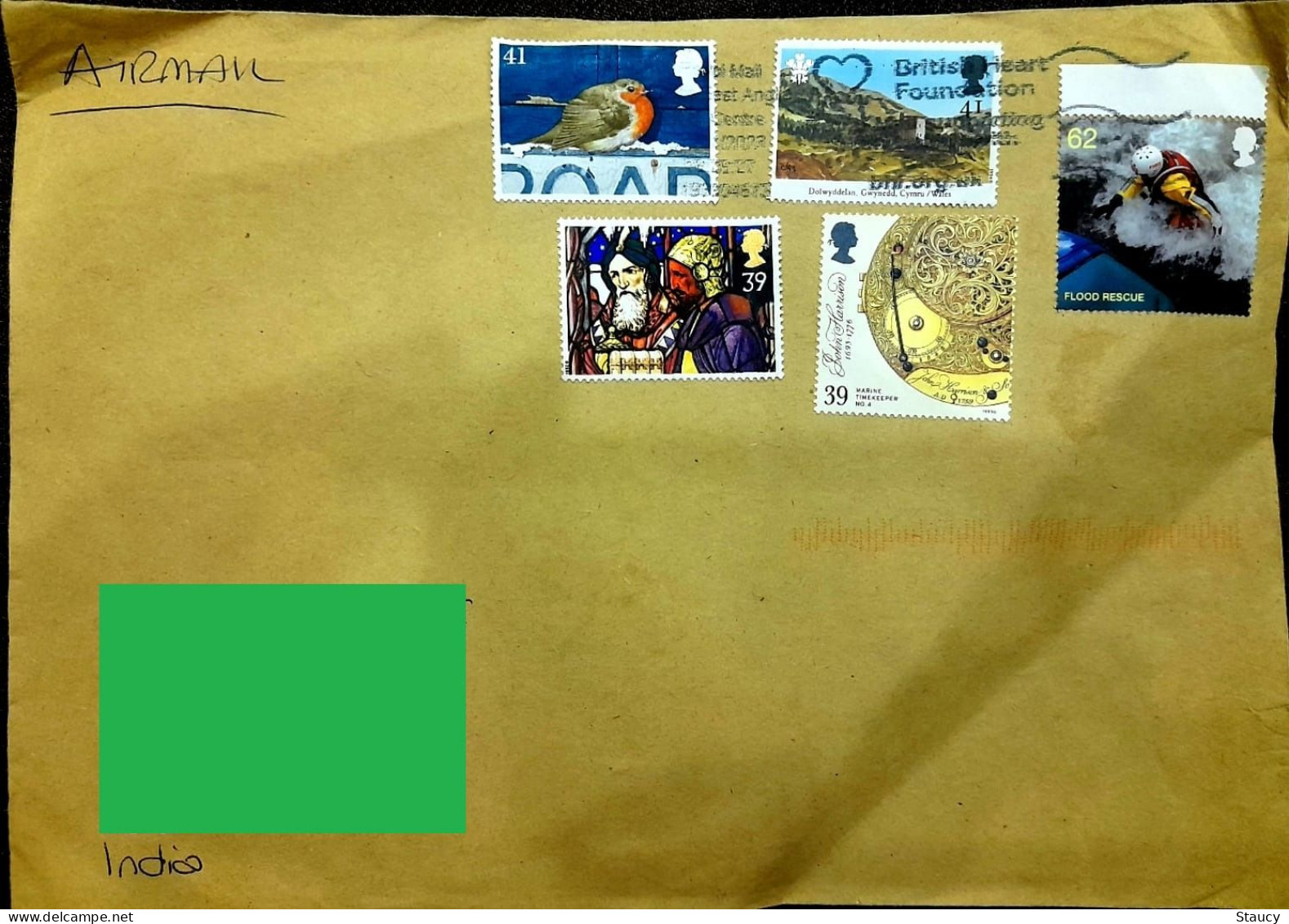 UK GB GREAT BRITAIN QE 2023 Air Mail COVER Postally Travelled To INDIA - FRANKED With High Value STAMPS As Per Scan - Ohne Zuordnung