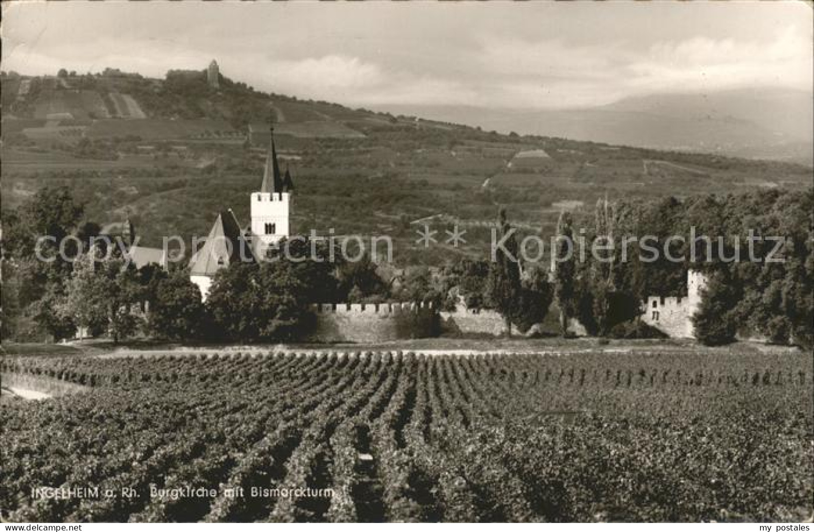 41588161 Ingelheim Rhein Bergkirche Mit Bismarckturm Ingelheim Am Rhein - Ingelheim