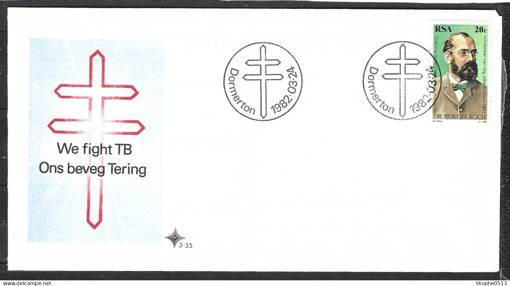 AFRIQUE DU SUD. N°501 Sur Enveloppe 1er Jour De 1982. Tuberculose/Koch. - FDC