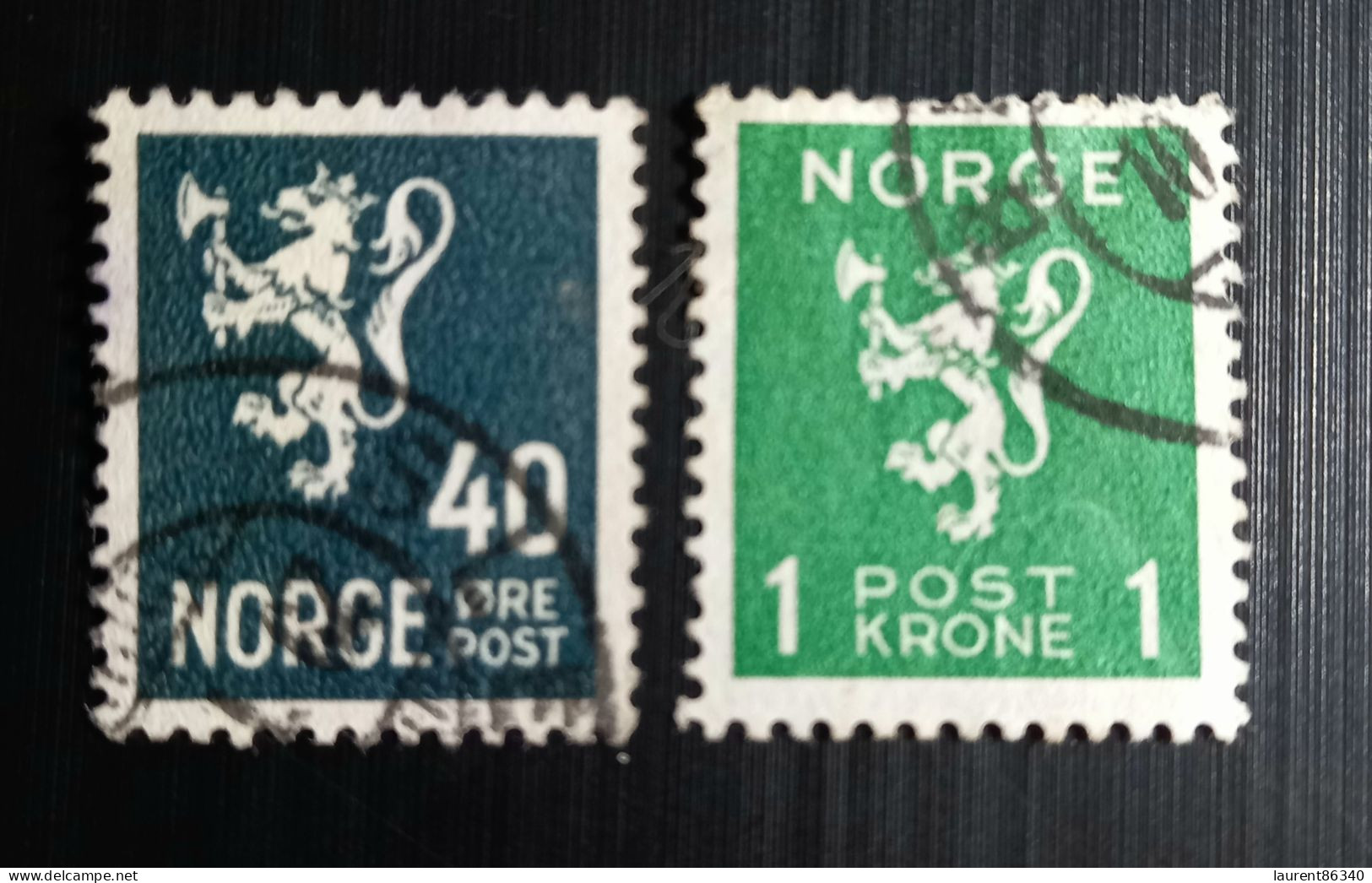 Norvège 1927 -1928 New Lion - Type Extra Values  & 1940 New National Arms - Gebraucht