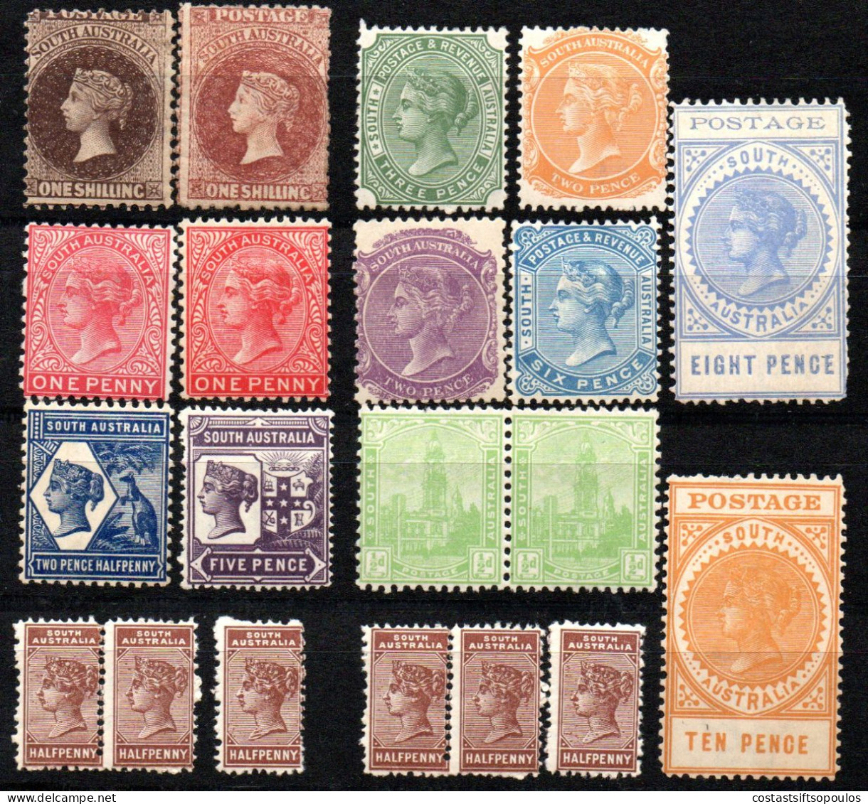 2312. SOUTH AUSTRALIA 20 CLASSIC( VICTORIA ) STAMPS LOT MNH/MH 9 SCANS - Ongebruikt