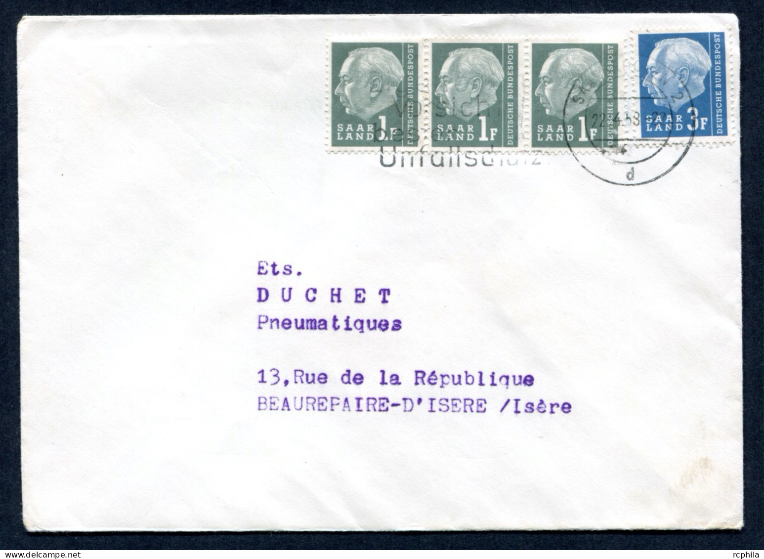 RC 26744 ALLEMAGNE SARRE 1958 LETTRE POUR LA FRANCE - Lettres & Documents