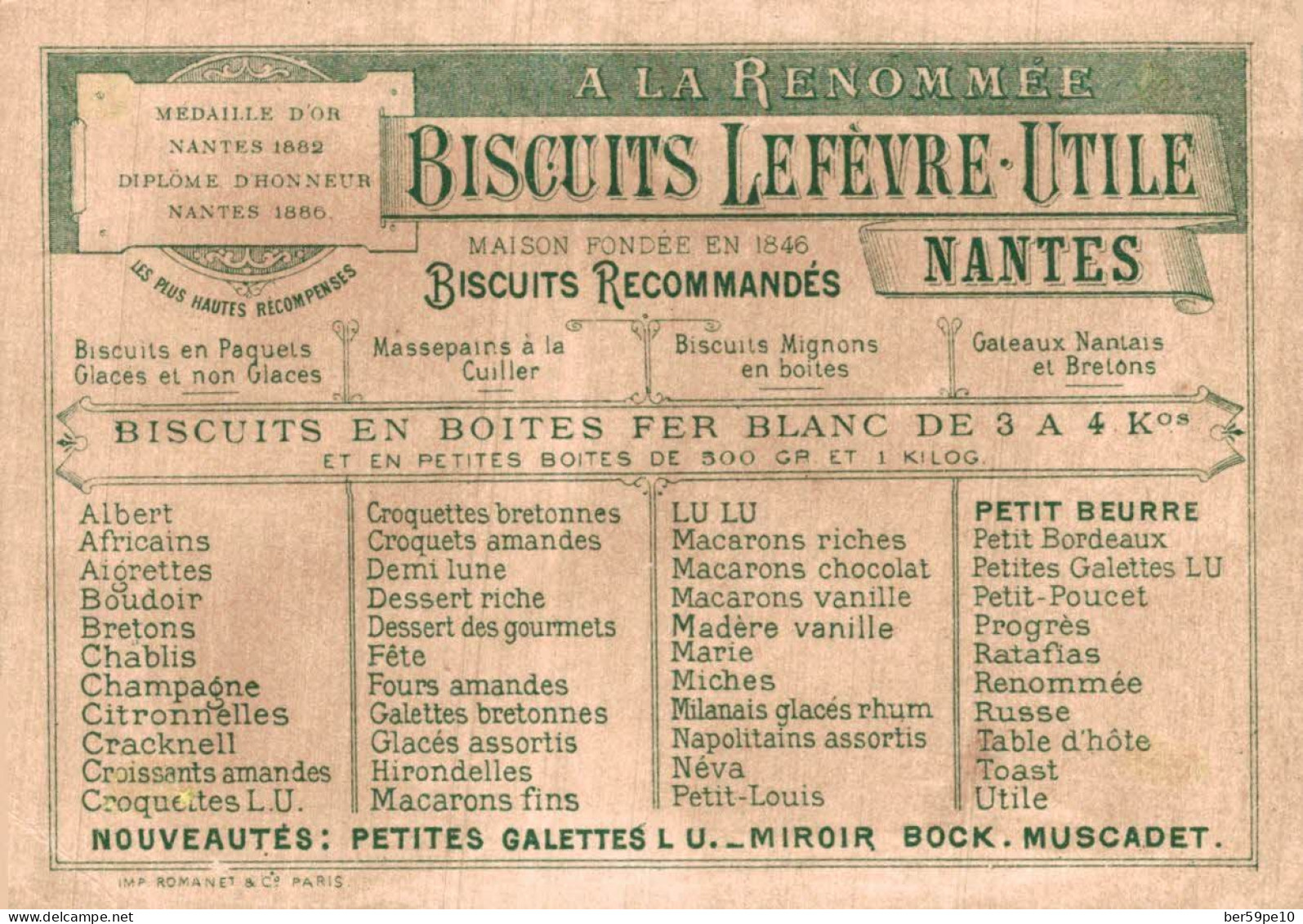 CHROMO BISCUITS LEFEVRE-UTILE LU NANTES ROBINSON CRUSOE - Lu