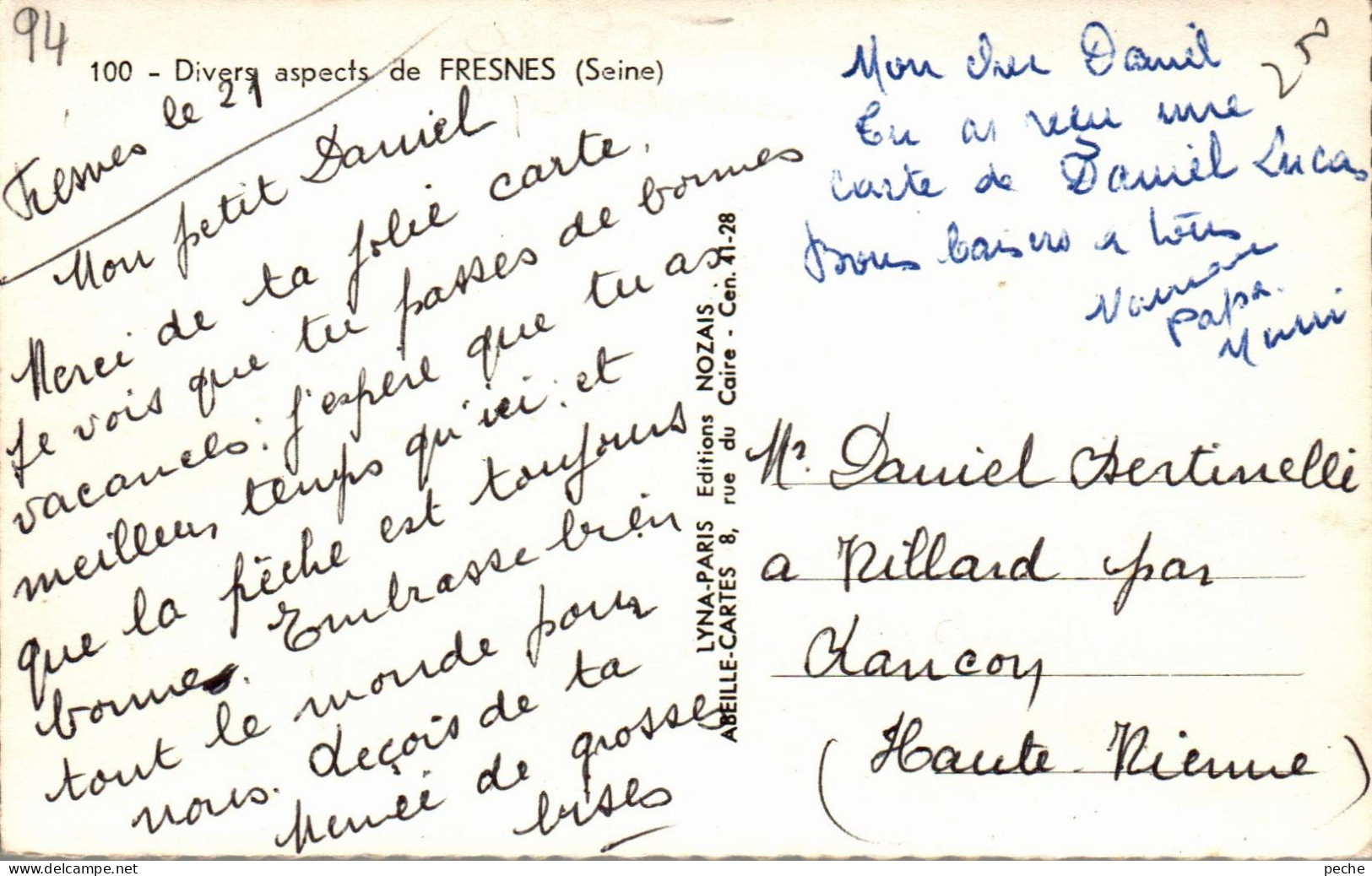 N°121198 -cpsm Fresnes -multivues- - Fresnes