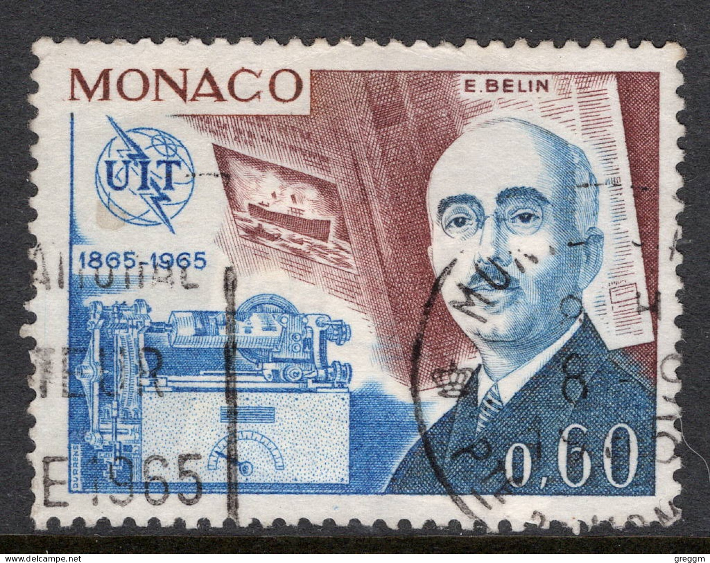 Monaco 1965 Single Stamp The 100th Anniversary Of The I.T.U In Fine Used - Gebruikt