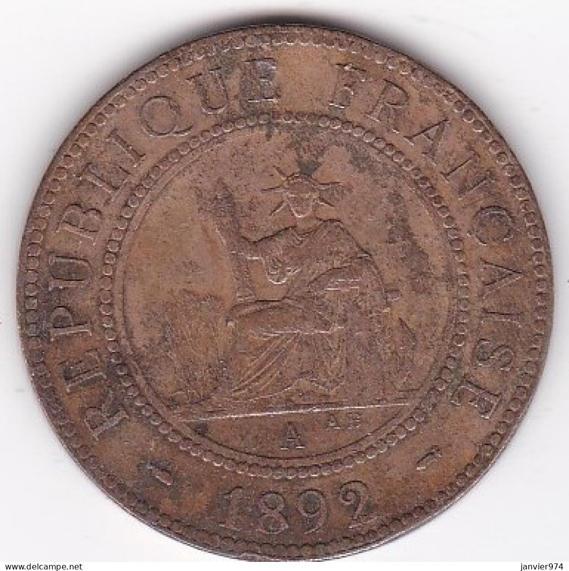 Indochine 1 Centième 1892 A En Bronze, Lec 43 - French Indochina