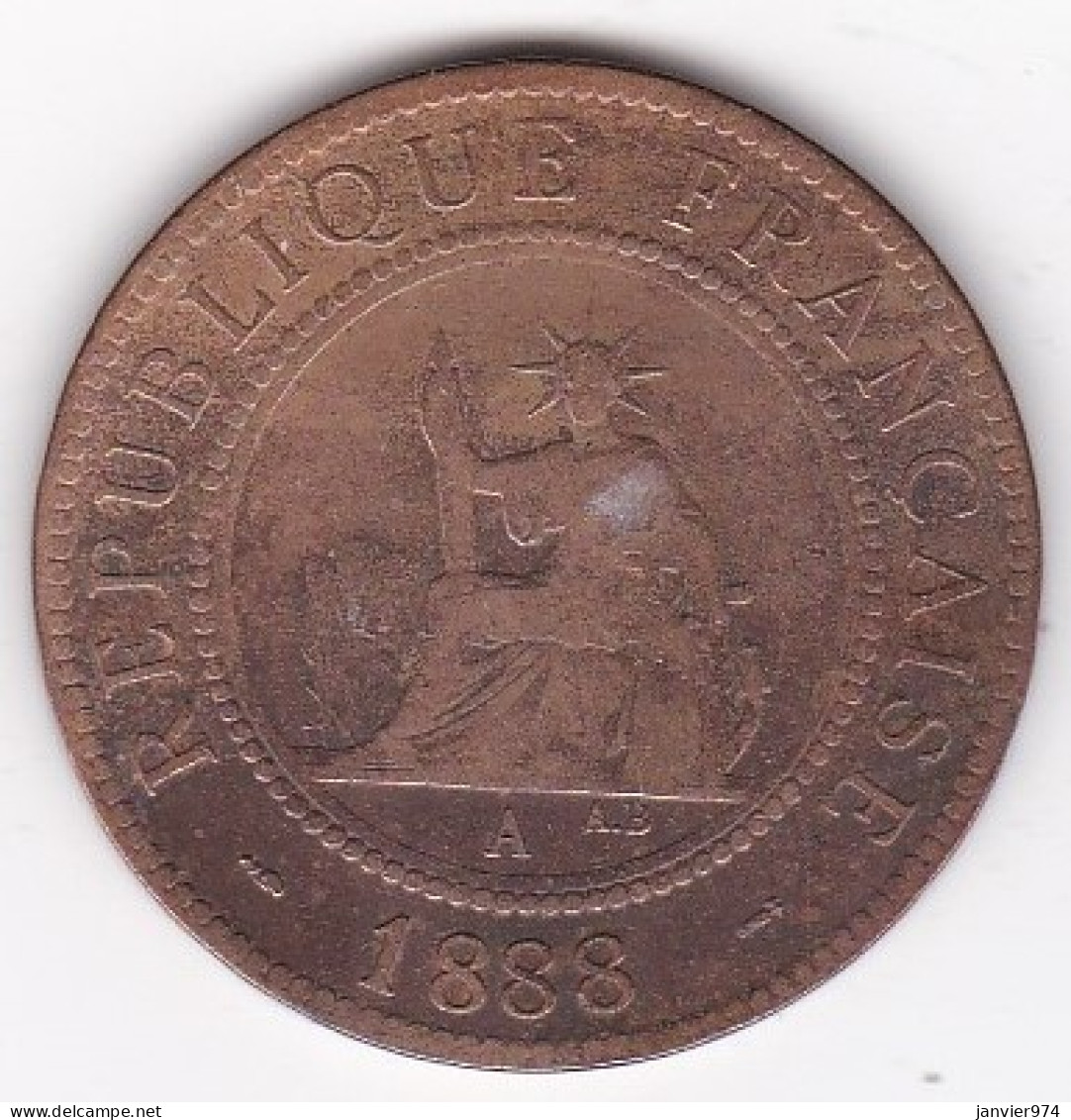 Indochine 1 Centième 1888 A , En Bronze, Lec# 40 - Französisch-Indochina