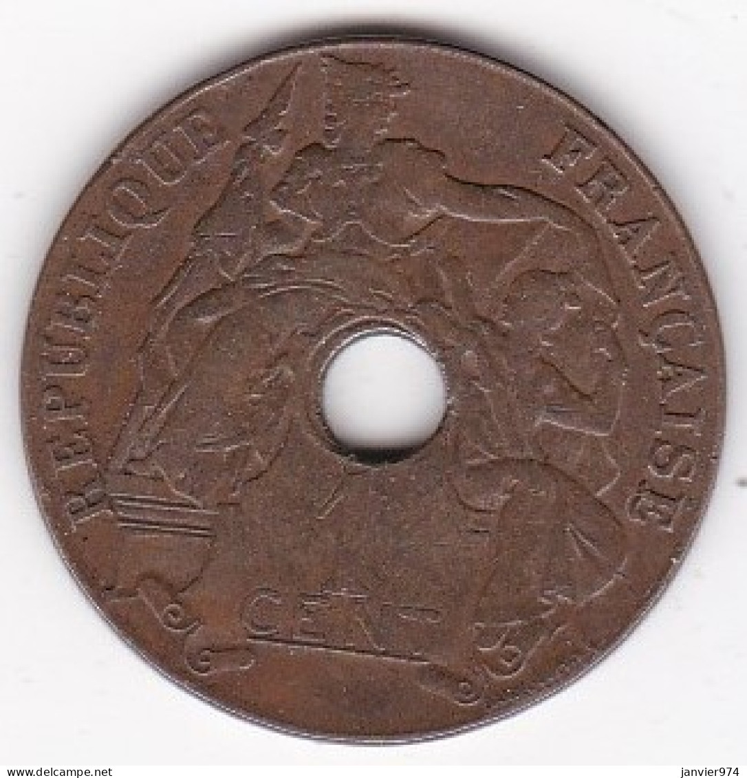 Indochine Française 1 Cent 1920 Sans Différent (San Francisco), Bronze , Lec# 81 - Indochina Francesa