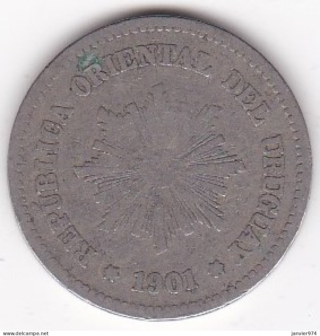 Uruguay 5 Centesimos 1901 A , En Copper Nickel , KM# 21 - Uruguay