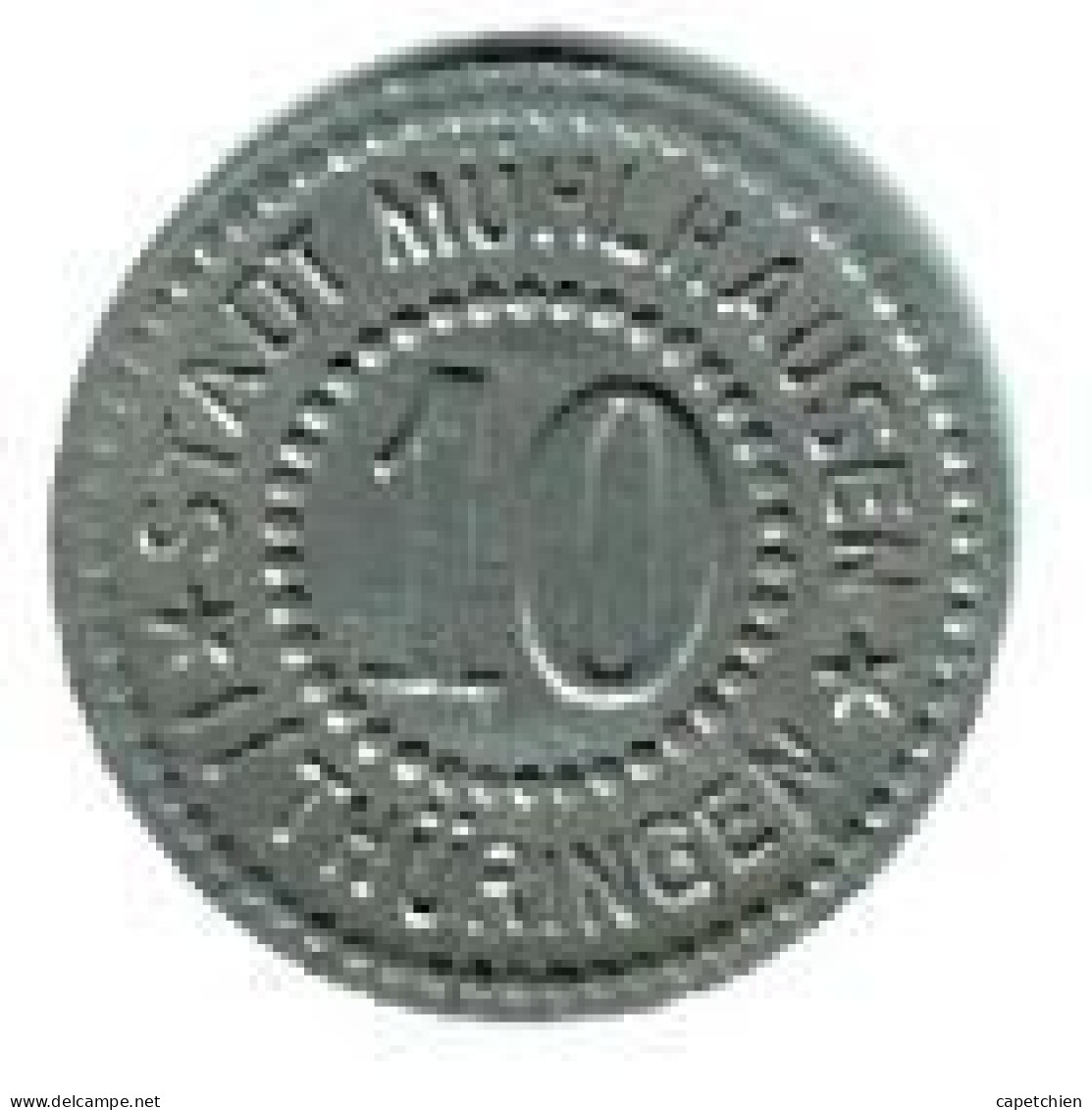 ALLEMAGNE / NOTGELD / STADT MÜLHAUSEN / 10 PFENNIG / 1917 / FER / 20 Mm  / 2.12 G - Monétaires/De Nécessité