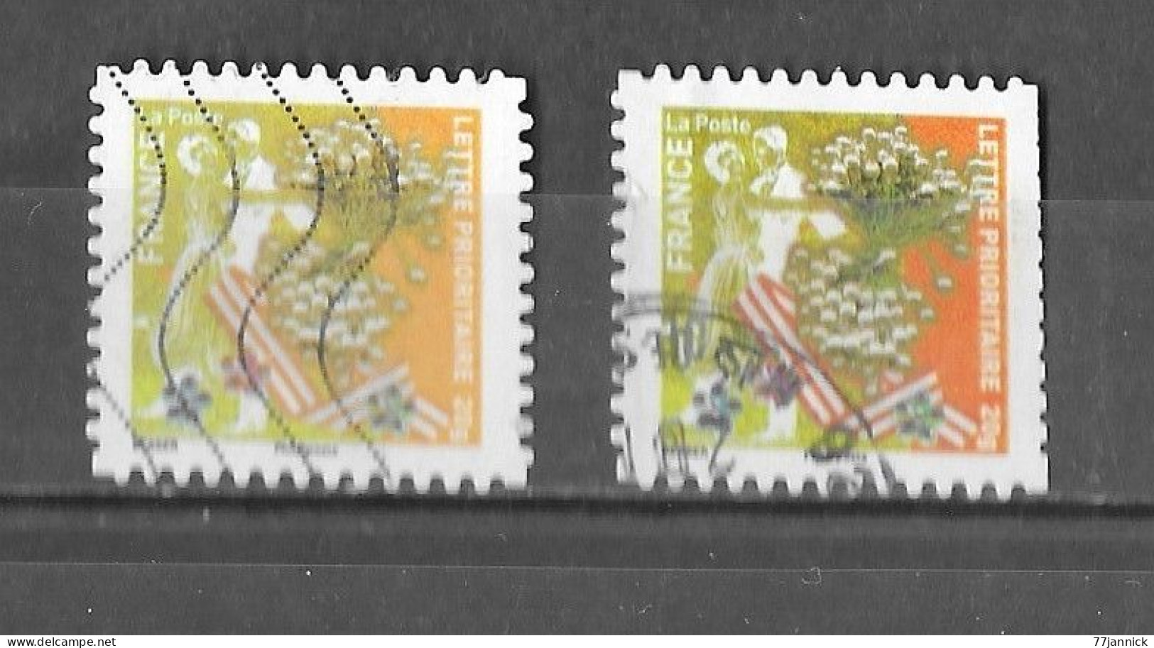 VARIETEE DE COULEUR AUTOADHESIF N° 496  OBLITERE - Used Stamps