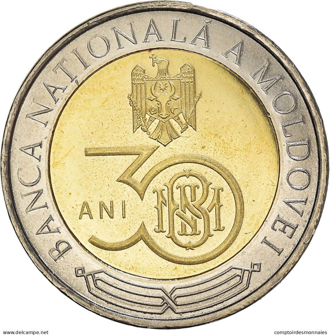 Monnaie, Moldavie, 30 Years Since Inauguration Of The National Bank Of Moldova - Moldova