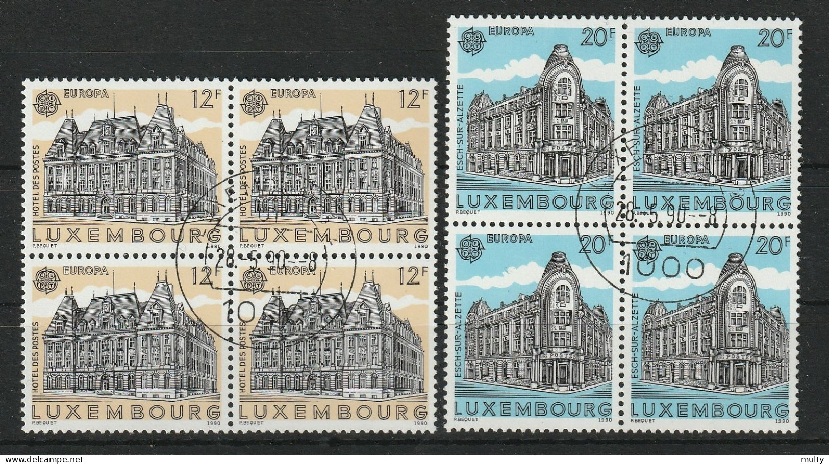 Luxemburg Y/T 1193 / 1194 (0) In Blok Van 4. - Used Stamps