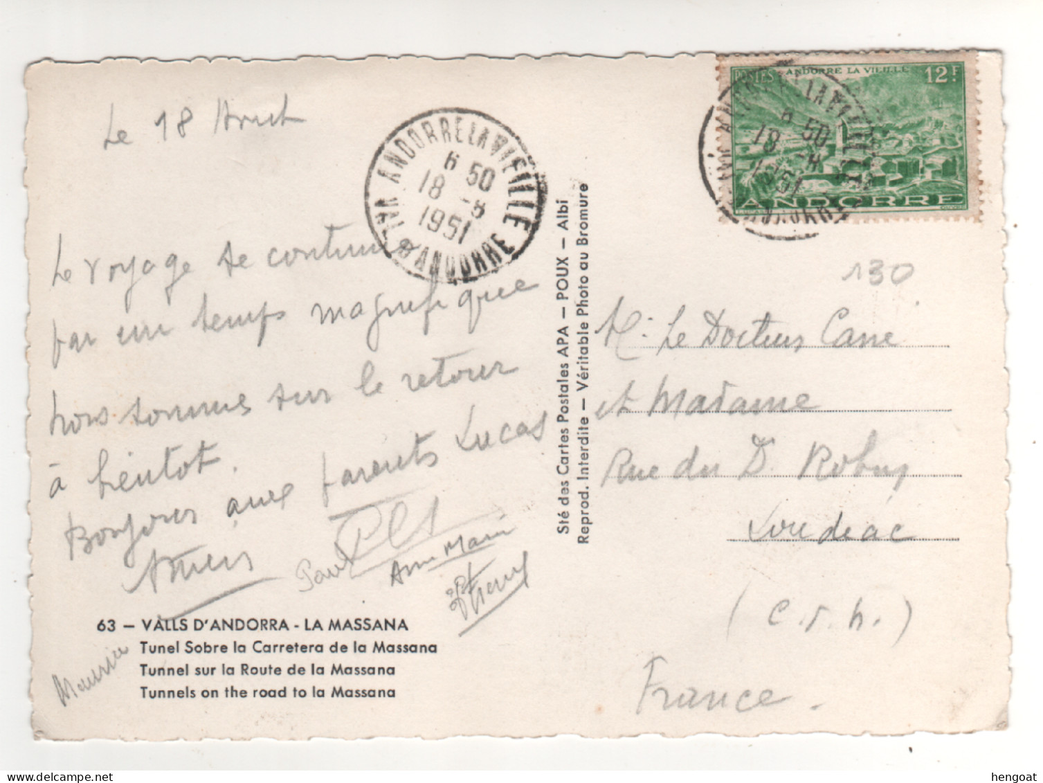 Timbre , Stamp Yvert N° 130 Sur Cp , Carte , Postcard Du 18/08/51 - Covers & Documents