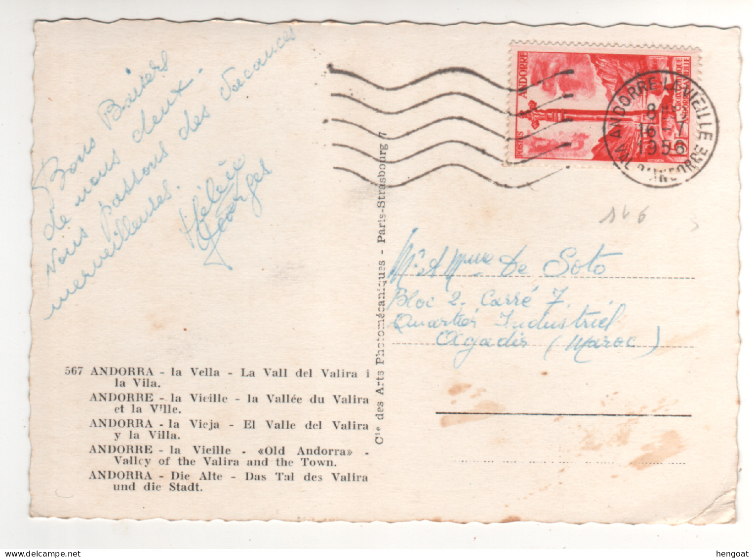 Timbre , Stamp Yvert N° 146 Sur Cp , Carte , Postcard Du 16/07/56 - Covers & Documents